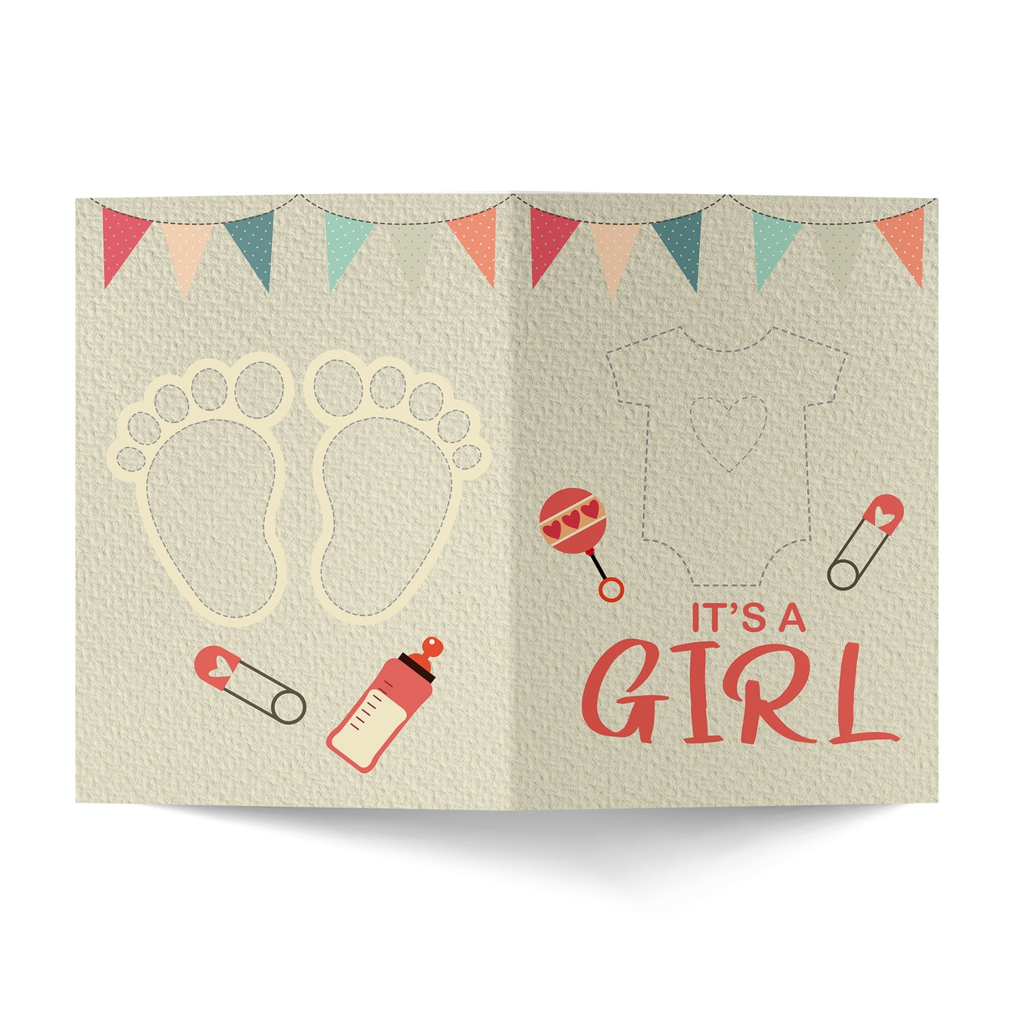 It's a Girl Baby Shower Greeting Card