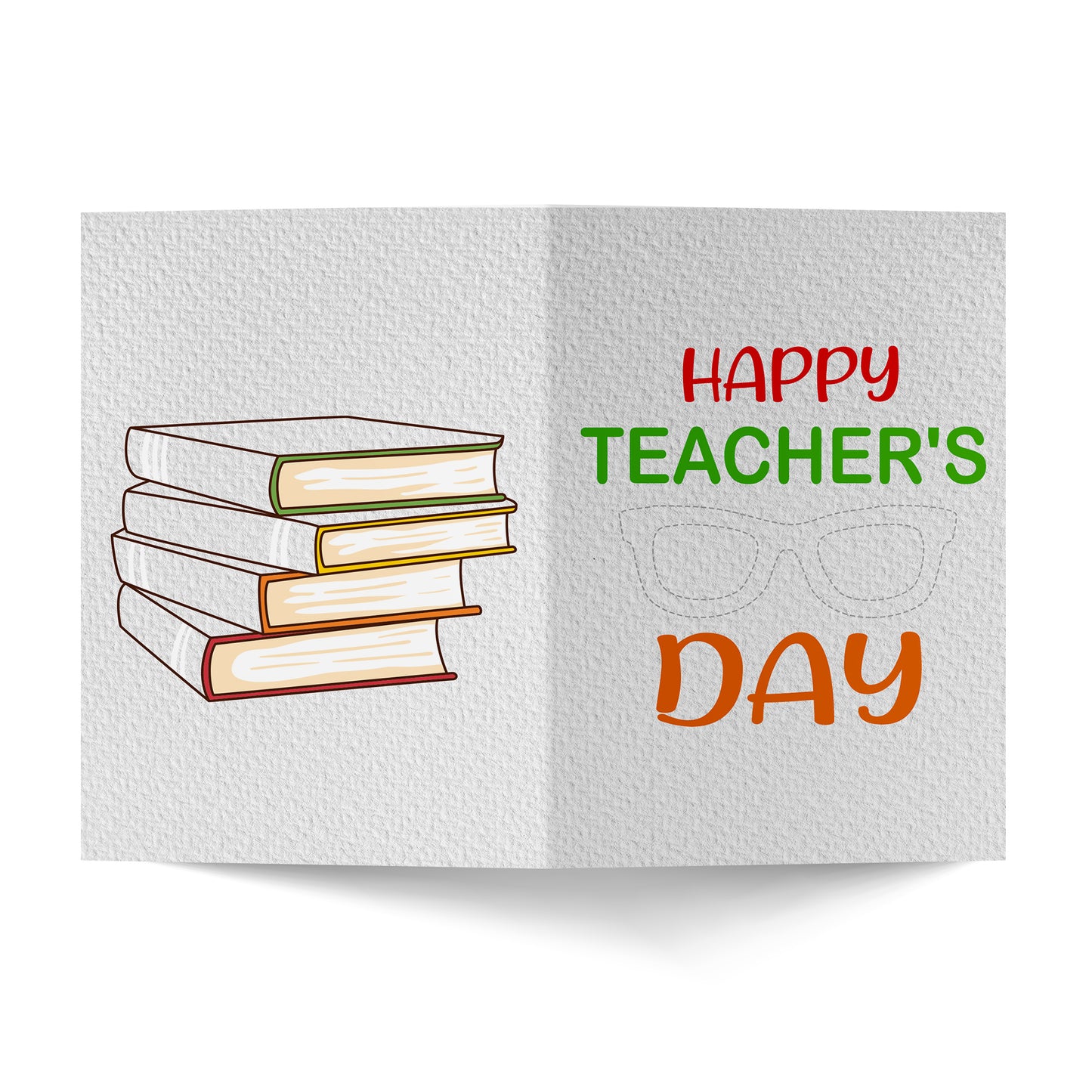 Books Eyeglass Happy Teachers Day Greeting Card