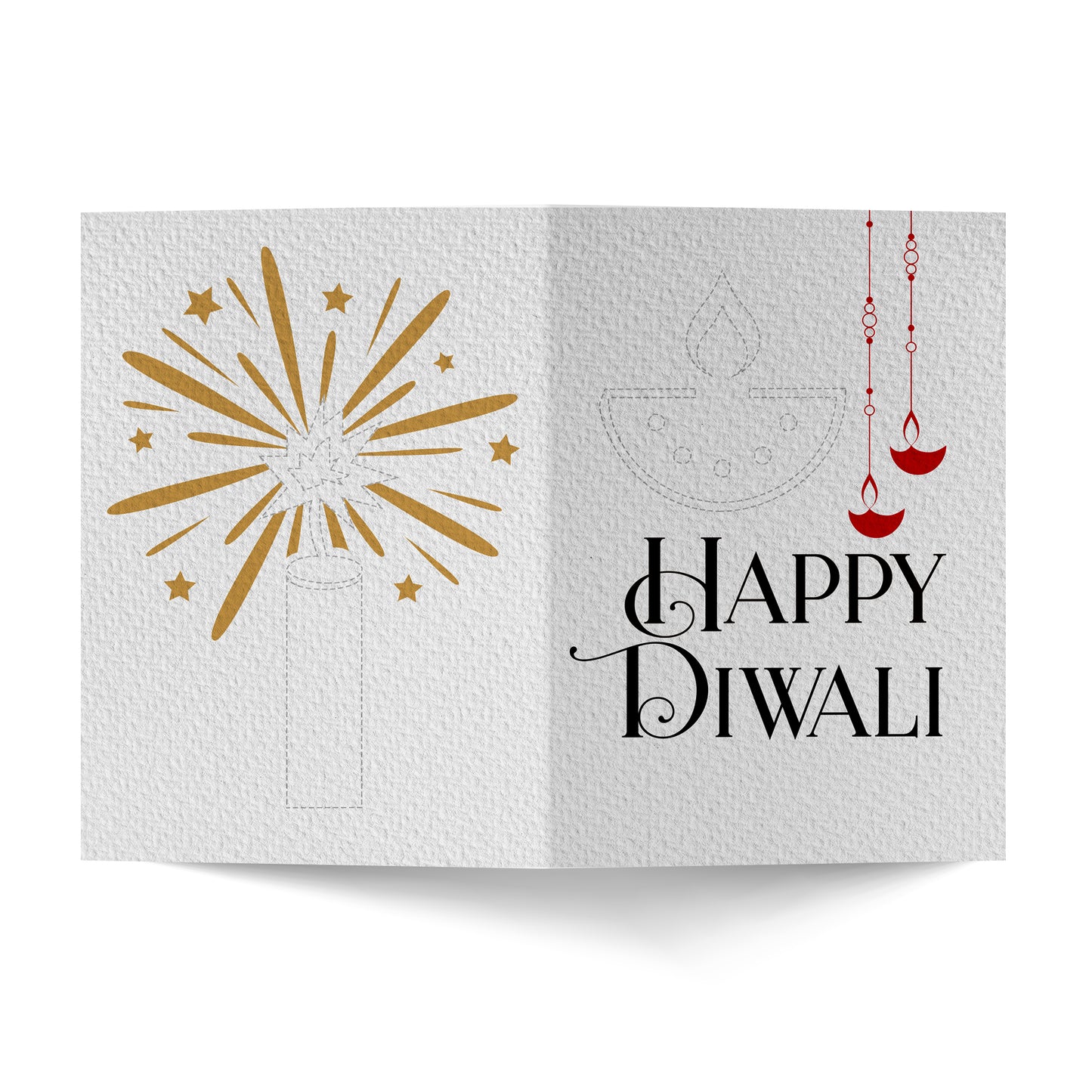 Happy Diwali With Fireworks Greeting Card