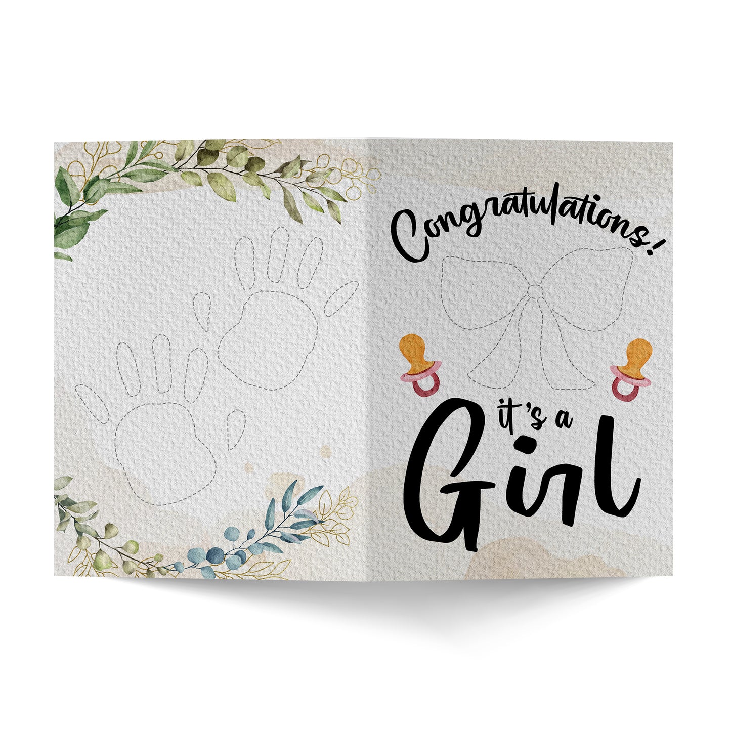 Congratulations It's a Girl Baby Shower Greeting Card