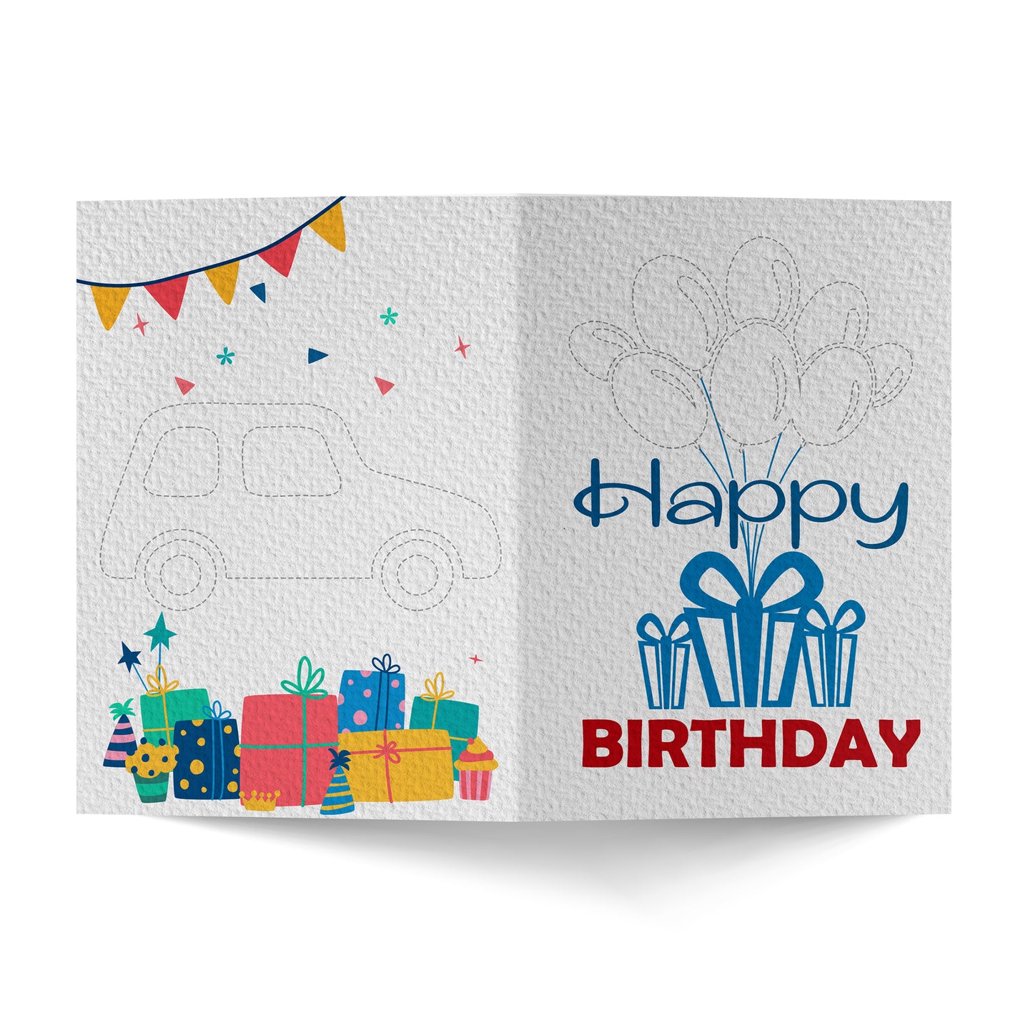 Car Happy Birthday Greeting Card