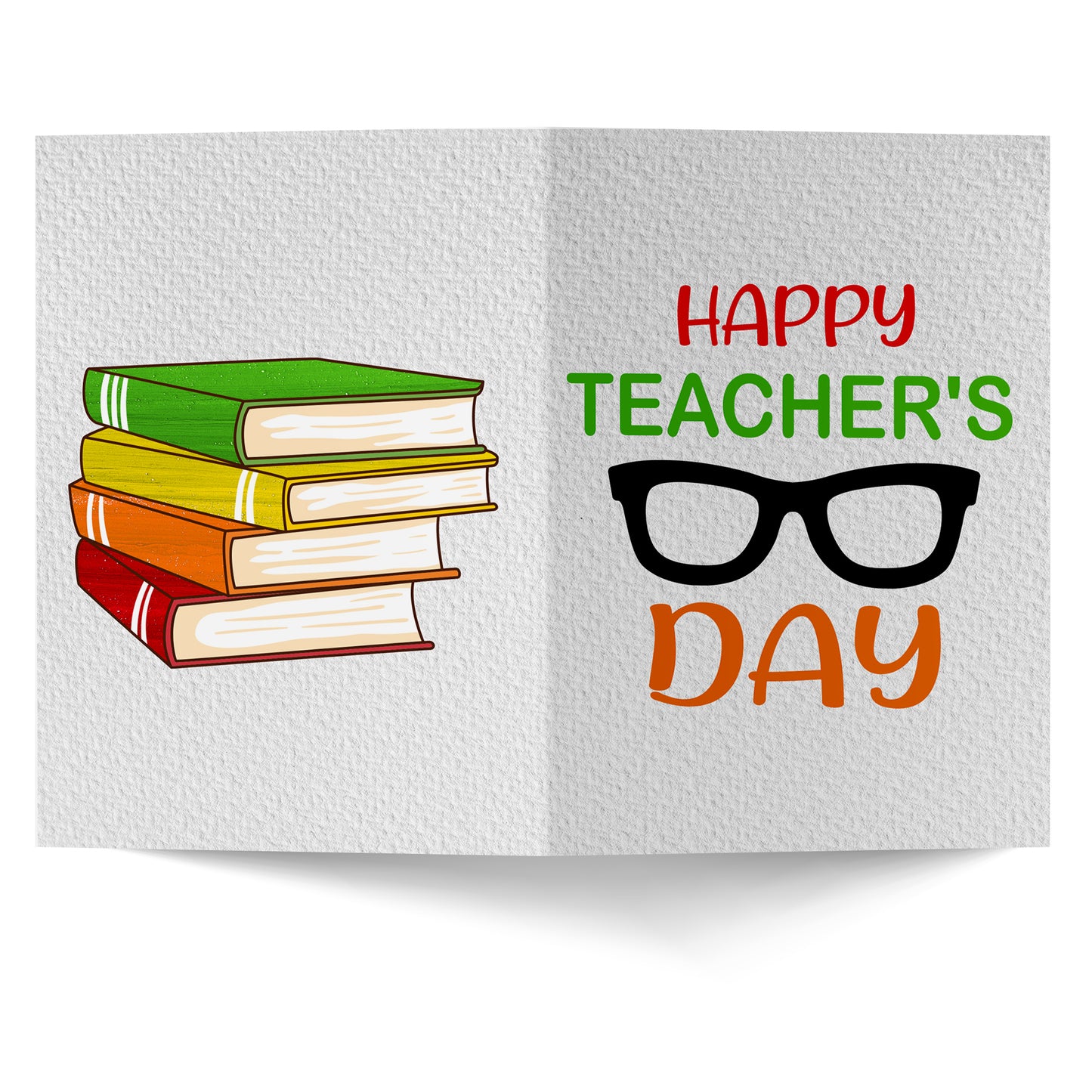 Books Eyeglass Happy Teachers Day Greeting Card