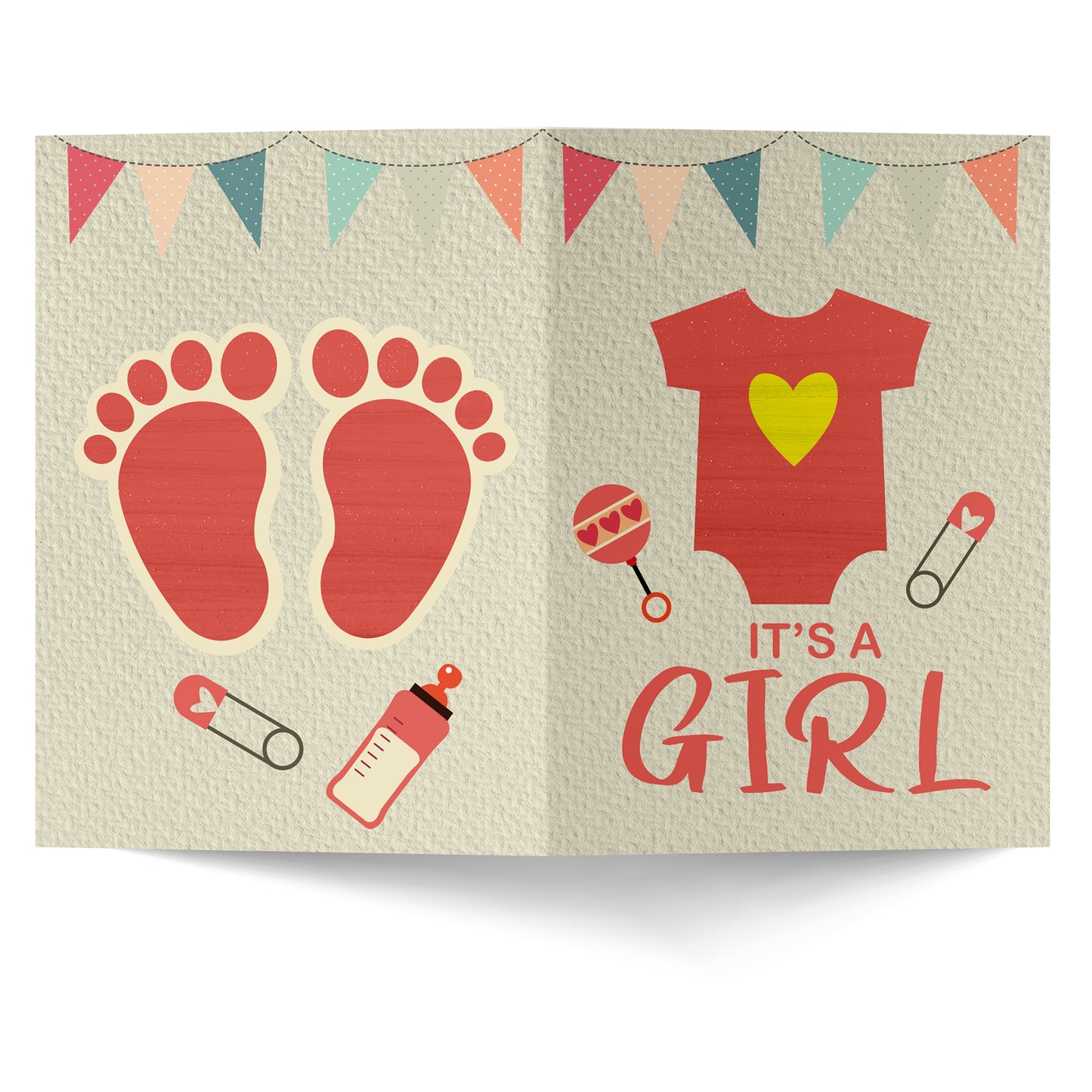 It's a Girl Baby Shower Greeting Card