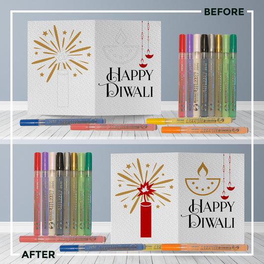 Happy Diwali With Fireworks Greeting Card