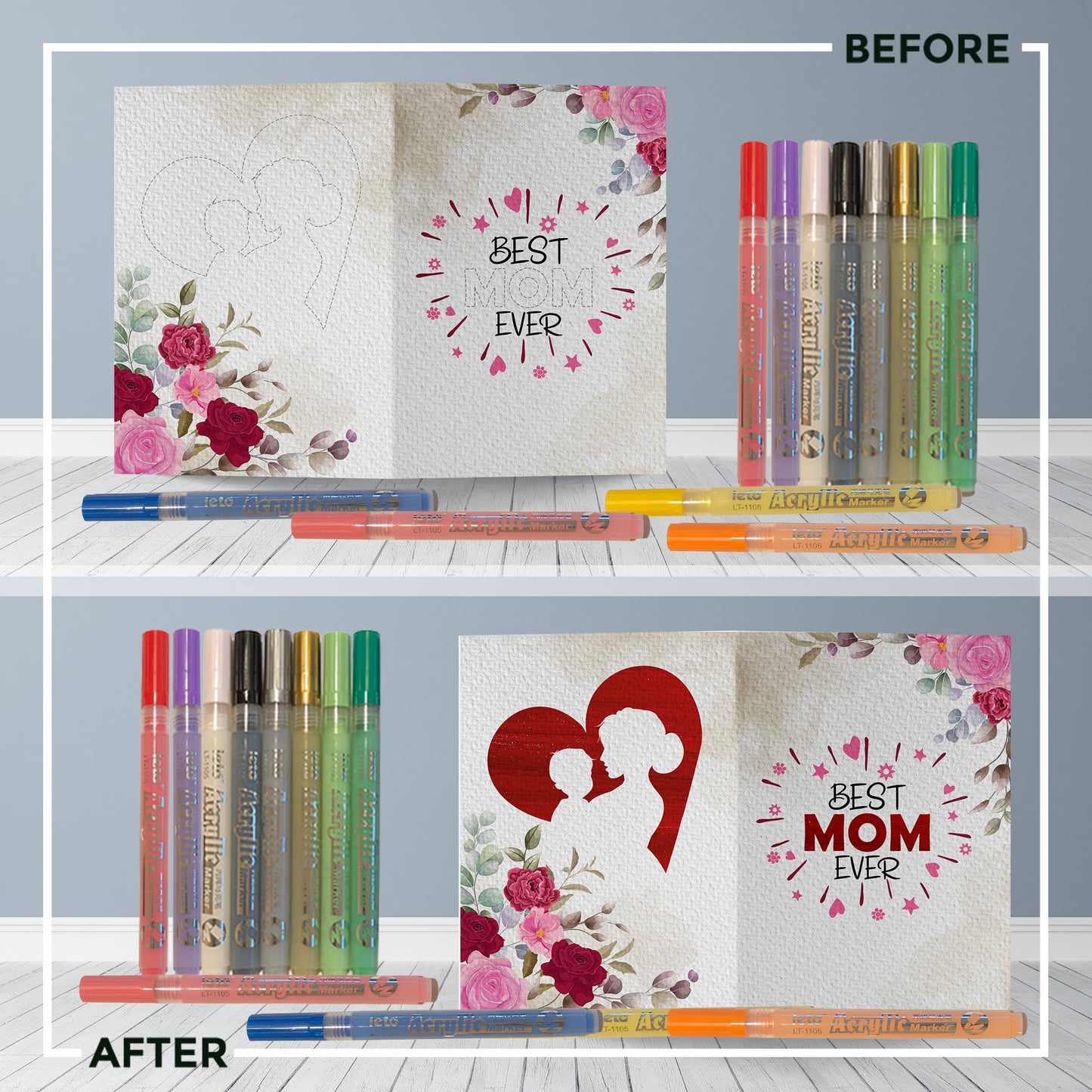 Best Mom Ever Mother and Child Mother's Day Greeting Card