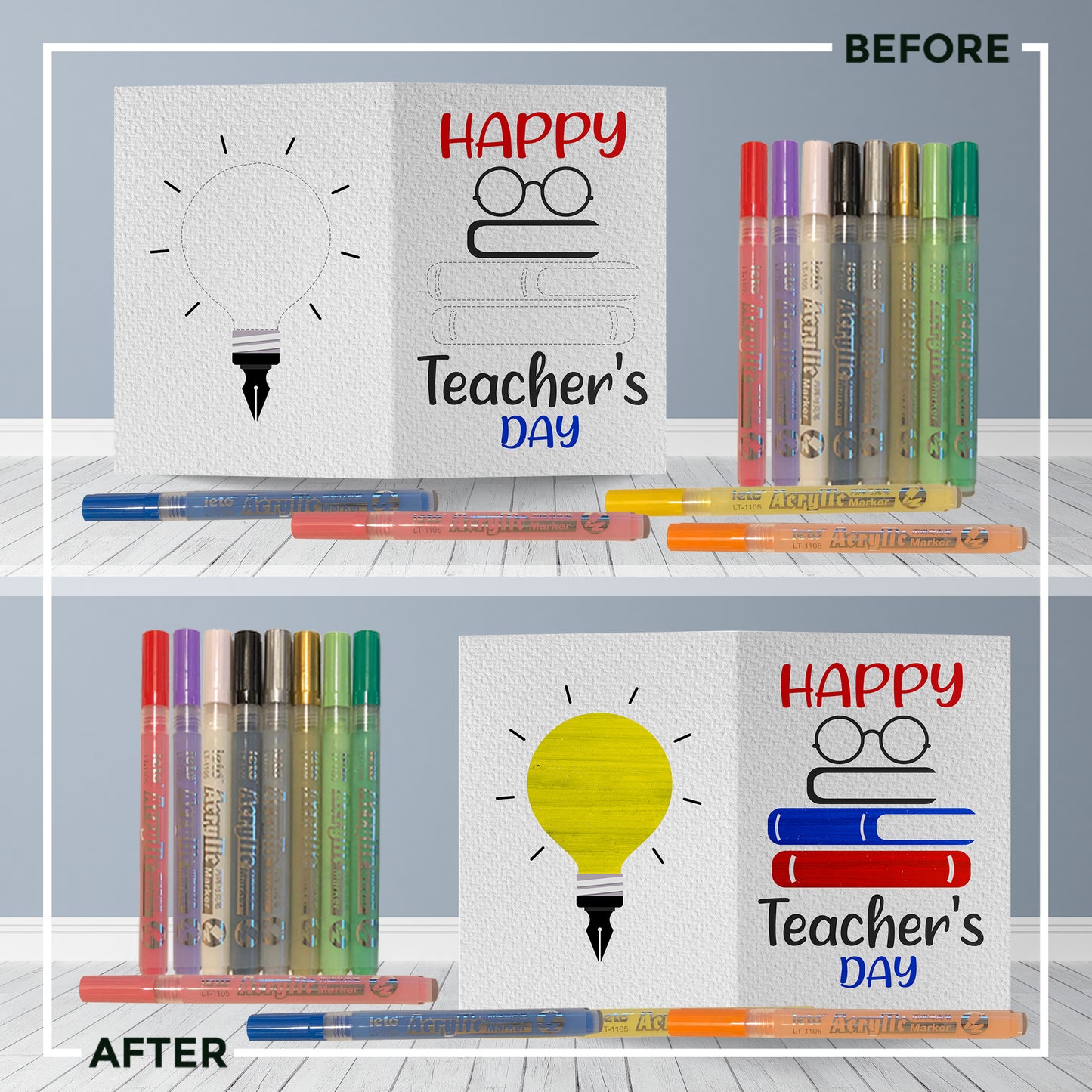 Thinking Bulb Happy Teachers Day Greeting Card