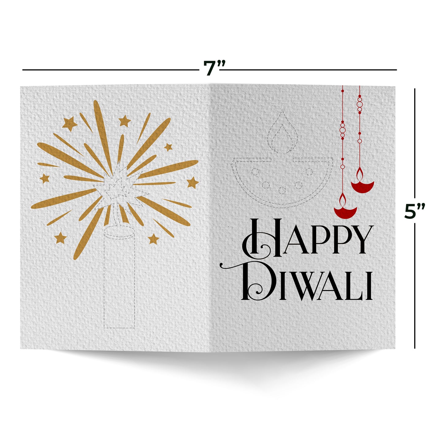 Happy Diwali With Fireworks Greeting Card