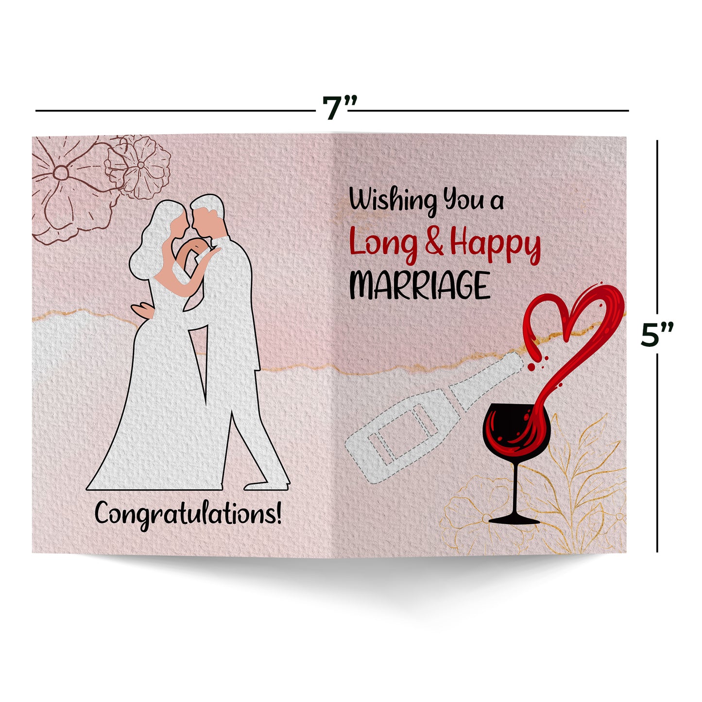 Wishing You A Long Happy Marriage Wedding Greeting Card