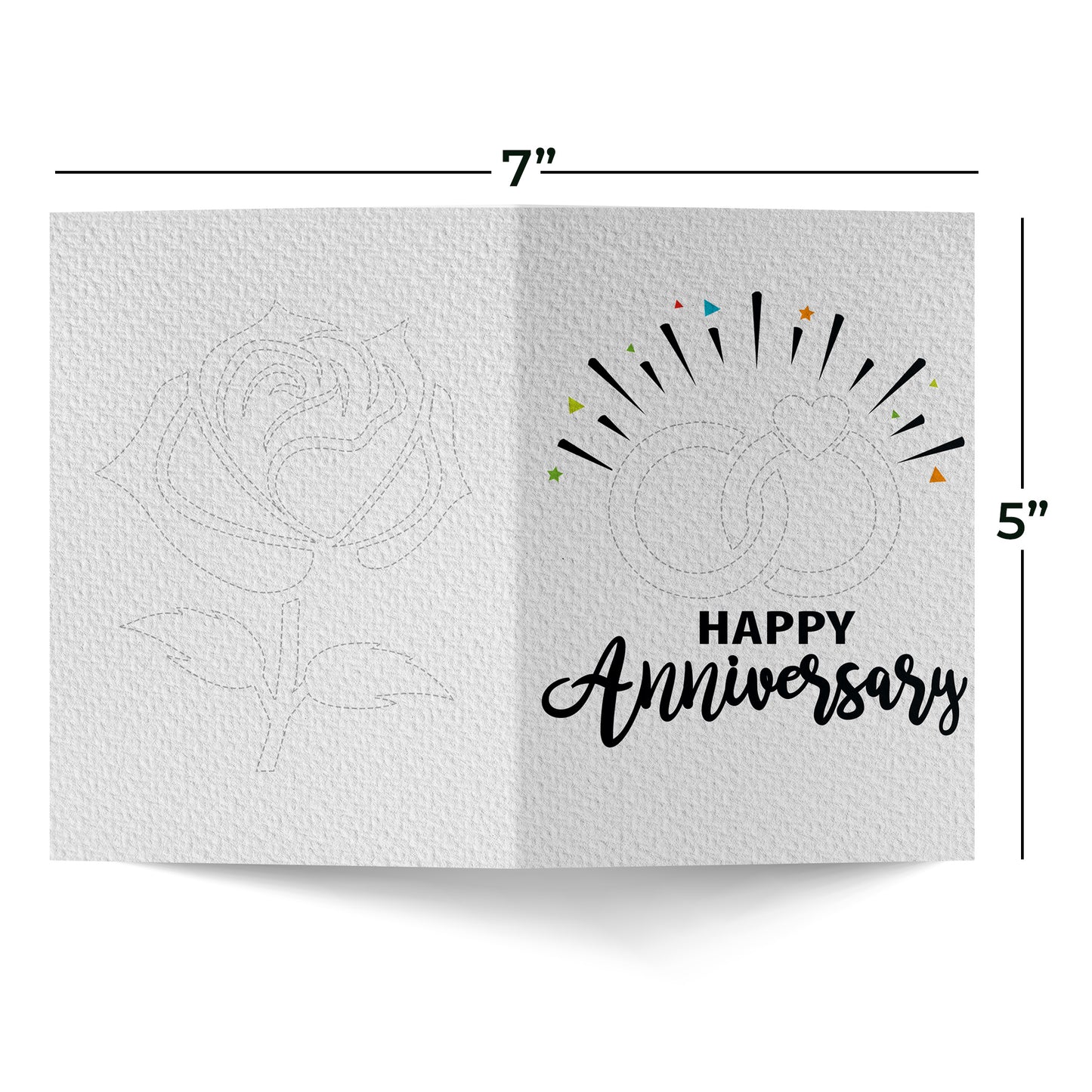 Rose and Ring Happy Anniversary Greeting Card